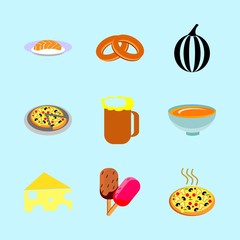 icons about Food with cream, folk, ice, fastfood and cheez