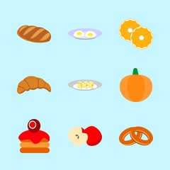 icons about Food with red, dinner, culture, bread and decoration