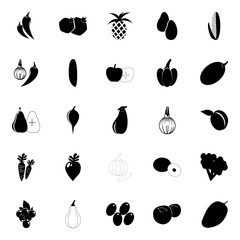 Fruit and Vegetables icons set