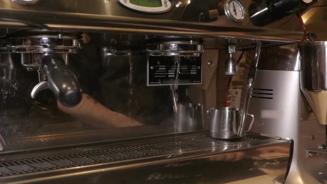 Preparation of espresso machine for coffee