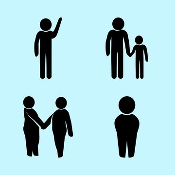 icons about Human with baby, relationship, work , invite and shouting