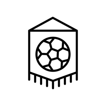 football team flag icon. simple illustration outline style sport symbol.