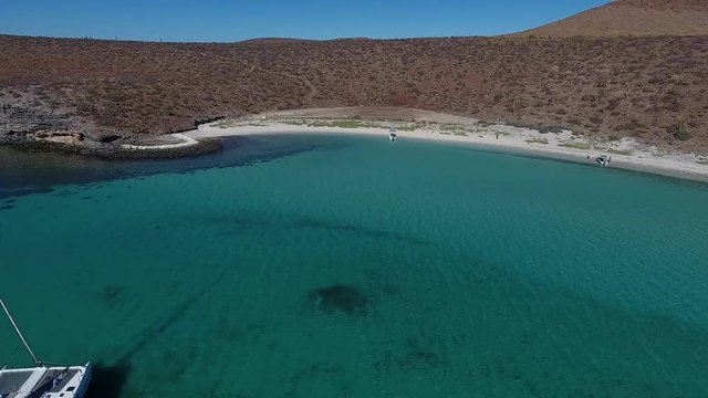 Aerial views from Balandra beach, Baja California Sur, Mexico.