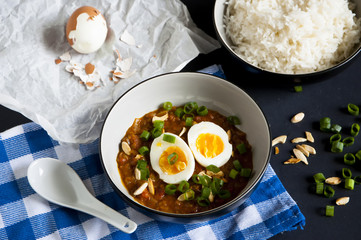 curry with egg and rice