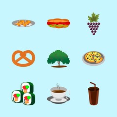 icons about Food with tree, bread, breakfast, leg and fastfood