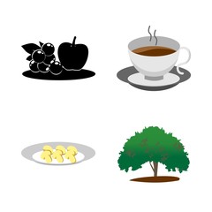 icons about Food with vitamins, brown, nature, mushroom and eat