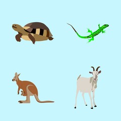 icons about Animal with tail, contour, goat milk, lovely and isolated