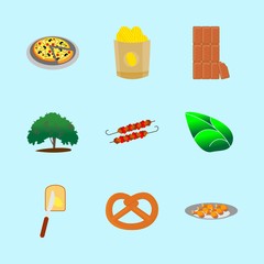 icons about Food with butter, brown, barbecue, fried chiken and pepperoni