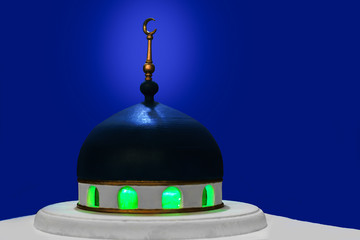 the dome of the mosque on a blue background
