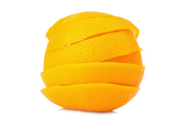 orange Spiral peel isolated on white background