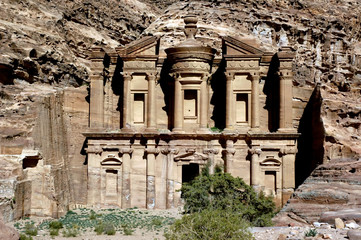 P&eacute;tra, la ville rose,site arch&eacute;ologique taill&eacute; dans les falaises de gr&egrave;s rose, Jordanie