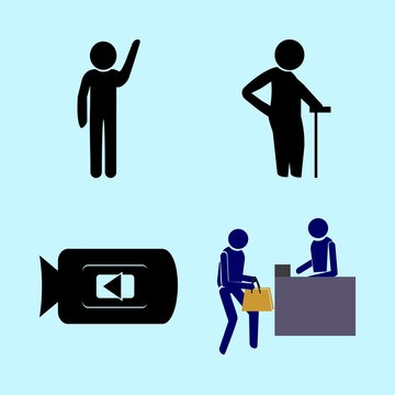 icons about Human with play, grandma, expersion, store and bullying