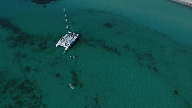 Aerial views from Balandra beach, Baja California Sur, Mexico.
