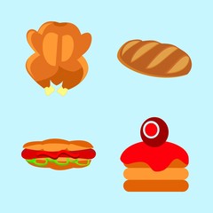 icons about Food with hotdog, meal, cooked, chiken and hamburger