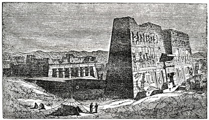 Temple of Edfu, Egypt (from Das Heller-Magazin, November 1, 1834)