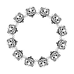 Hand Drawn Cat Round Frame