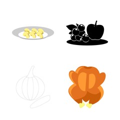 icons about Food with fried chiken, brown, food, agaric and farm