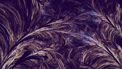 Organische Formen wie Federn - Dunkelblau