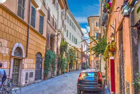 Picturesque street in Trastevere