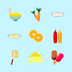 icons about Food with mustard and ketchup, dessert, butter, breakfast and fresh