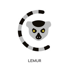 lemur logo isolated on white background , colorful vector icon, brand sign & symbol for your business