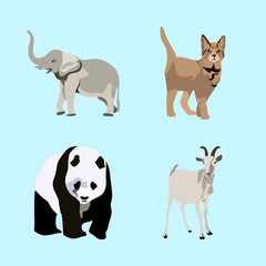 icons about Animal with wildlife, sketch, strong, mascot and goat