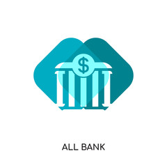 all bank logo isolated on white background , colorful vector icon, brand sign & symbol for your business