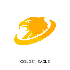 golden eagle logo isolated on white background , colorful vector icon, brand sign & symbol for your business