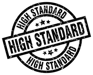 high standard round grunge black stamp