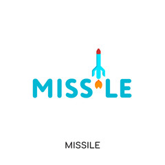 missile logo isolated on white background , colorful vector icon, brand sign & symbol for your business