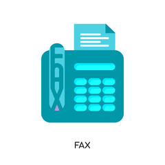 fax logo isolated on white background , colorful vector icon, brand sign & symbol for your business