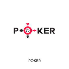 logo poker vector icon isolated on white background, colorful brand sign & symbol for your business