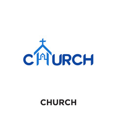 church logo images isolated on white background , colorful vector icon, brand sign & symbol for your business