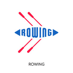 rowing logo vector icon isolated on white background, colorful brand sign & symbol for your business © VectorGalaxy