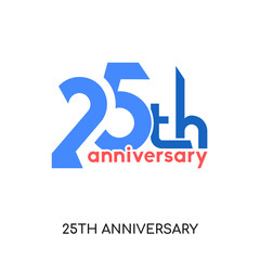 25th anniversary logo images isolated on white background , colorful vector icon, brand sign & symbol for your business