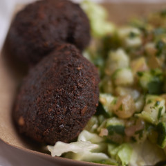 Falafel and israeli salad
