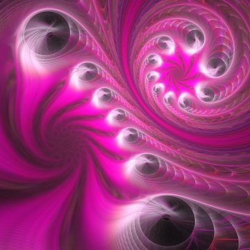 Kreise und Spiralen - Fraktal - Pink