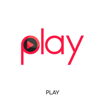 play logo images isolated on white background , colorful brand sign & symbol for your business