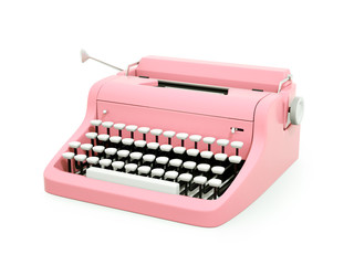 pink vintage typewriter