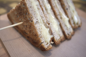 Cheese sandwich with whole grain bread