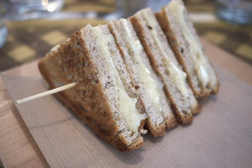 Cheese sandwich with whole grain bread
