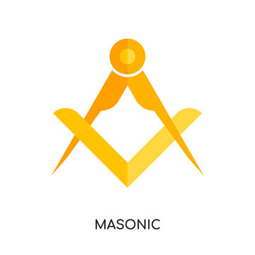 masonic logo vector icon isolated on white background, colorful brand sign & symbol for your business