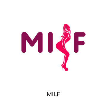 milf logo isolated on white background , colorful vector icon, brand sign & symbol for your business
