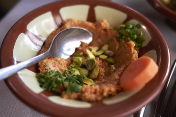 Muhammara dip with pistachios