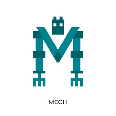 mech logo isolated on white background , colorful vector icon, brand sign & symbol for your business