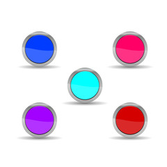 The group of five design circle blank buttons, illustration vector