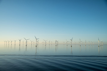 Wind power park in Oresund outside Malmo and Copenhagen