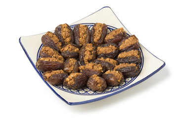  Dish with traditional Moroccan stuffed dates