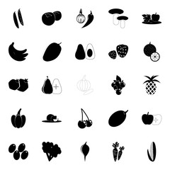 Fruit and Vegetables icons set