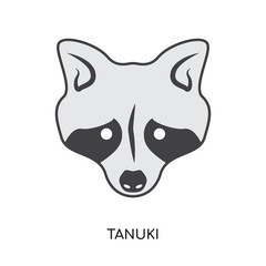 tanuki logo isolated on white background , colorful vector icon, flat sign and symbol